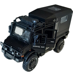 ماشین اسباب بازی بنز ارتشی مشکی طرح نفربر جنگی مدل یونیماگ Unimog. 1:24 Car Model_اسباب بازی